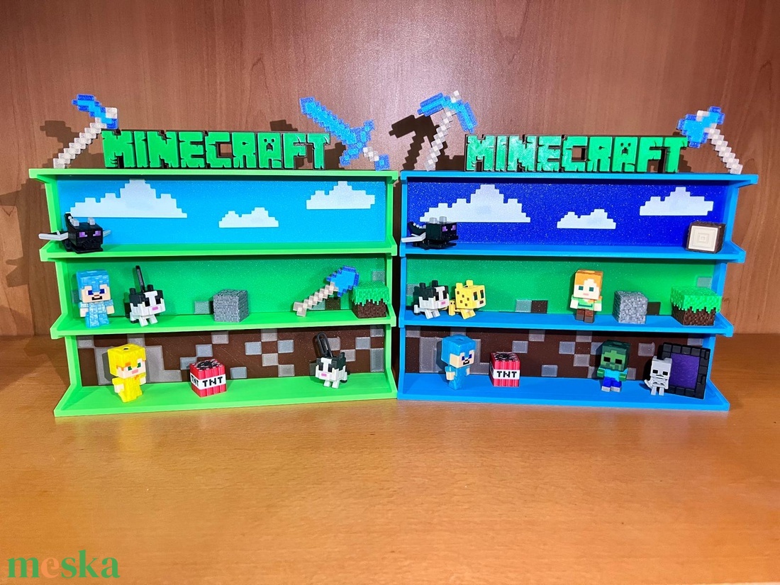 Minecraft Kinder Joy Figura Játék Tartó Állvány Díszlettel - otthon & életmód - dekoráció - fali és függő dekoráció - fali kulcstartó - Meska.hu
