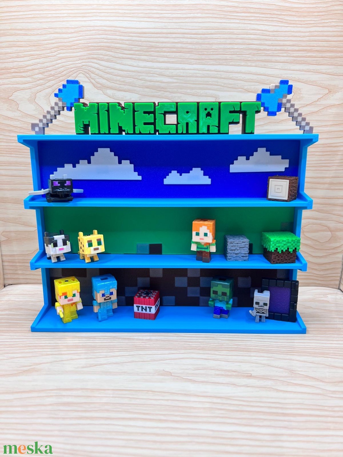 Minecraft Kinder Joy Figura Játék Tartó Állvány Díszlettel - otthon & életmód - dekoráció - fali és függő dekoráció - fali kulcstartó - Meska.hu