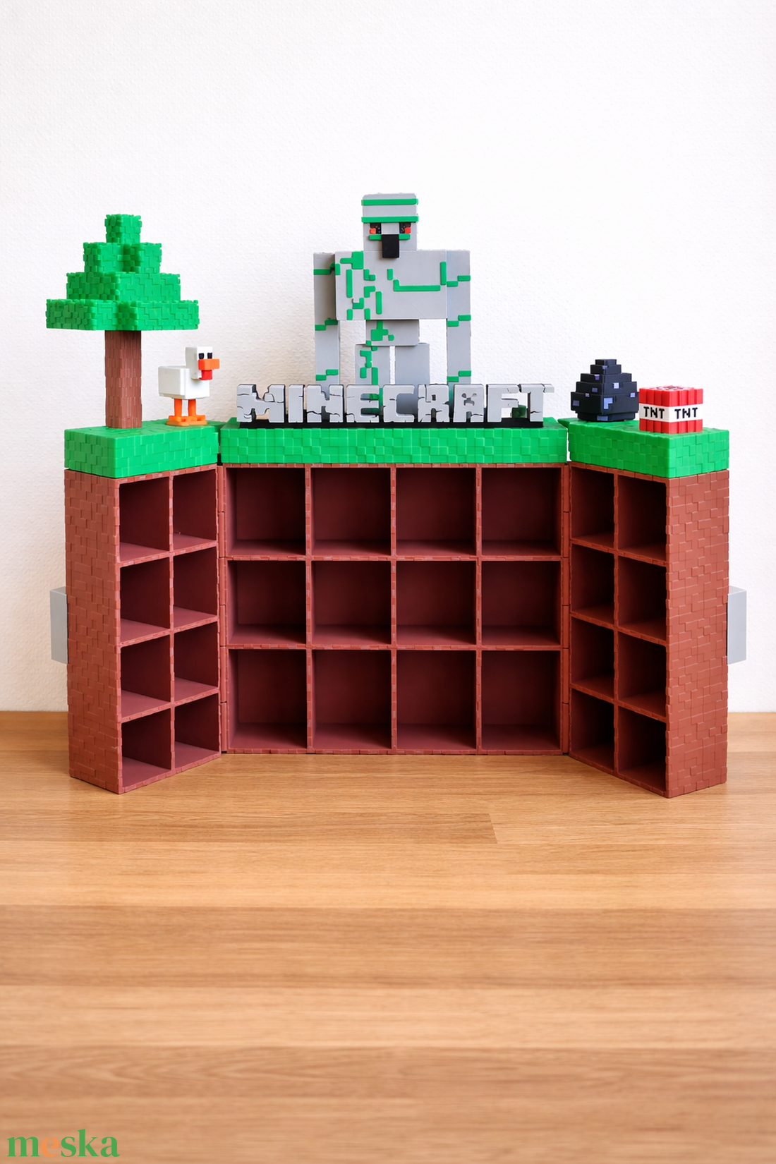 Minecraft Kinder Joy Figura Játék Tartó Állvány Díszlettel - otthon & életmód - dekoráció - fali és függő dekoráció - fali kulcstartó - Meska.hu