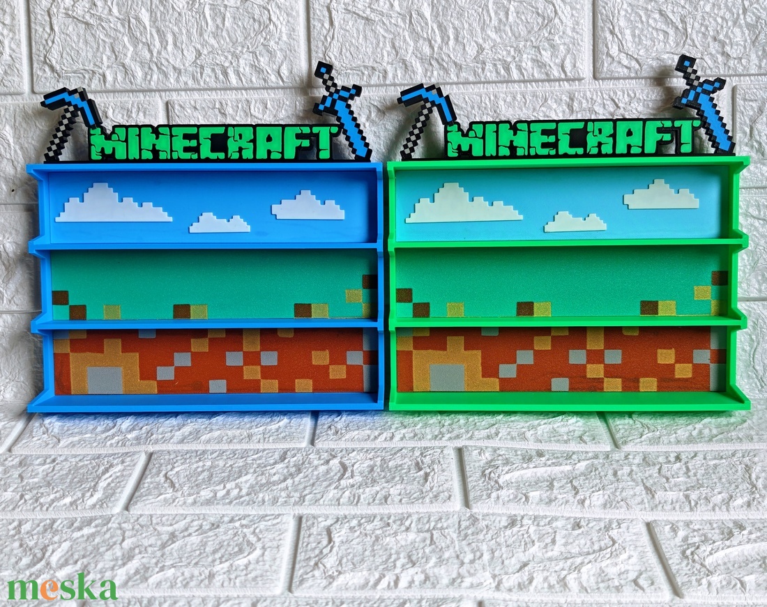 Minecraft Kinder Joy Figura Játék Tartó Állvány Díszlettel - otthon & életmód - dekoráció - fali és függő dekoráció - fali kulcstartó - Meska.hu
