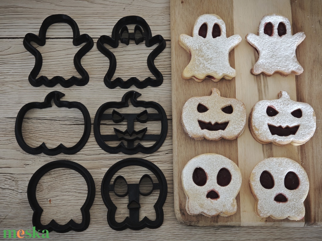  Halloween Linzer Kiszúró Készlet 6 db-os - otthon & életmód - dekoráció - halloween - halloweeni sütikiszúrók - Meska.hu