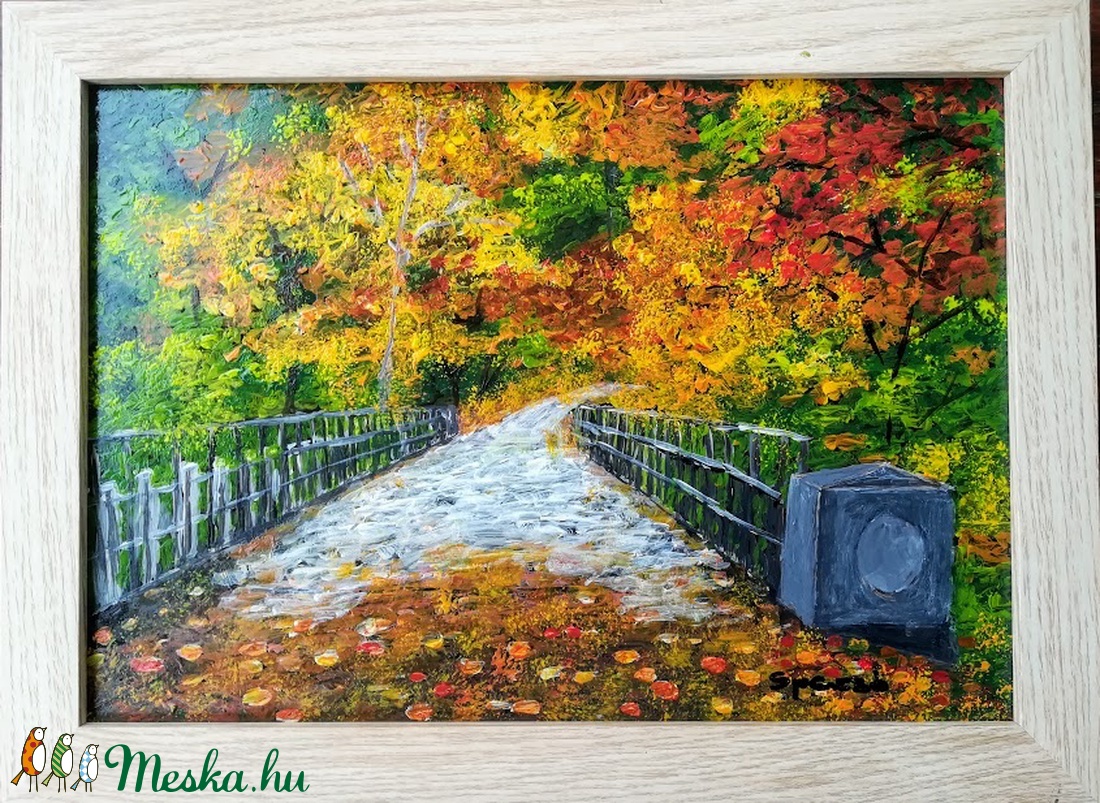 Őszi varázs./Az ősz színei./Üvegre festett kép. - művészet - festmény - festmény vegyes technika - Meska.hu