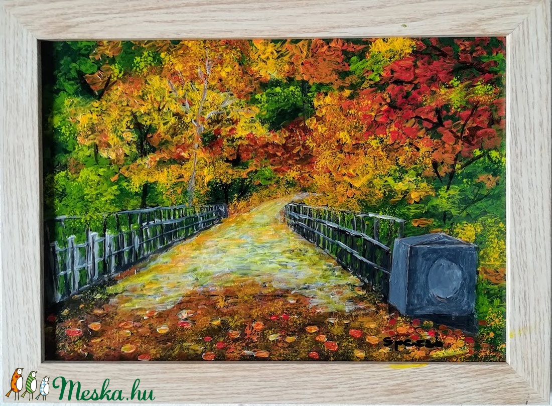 Őszi varázs./Az ősz színei./Üvegre festett kép. - művészet - festmény - festmény vegyes technika - Meska.hu