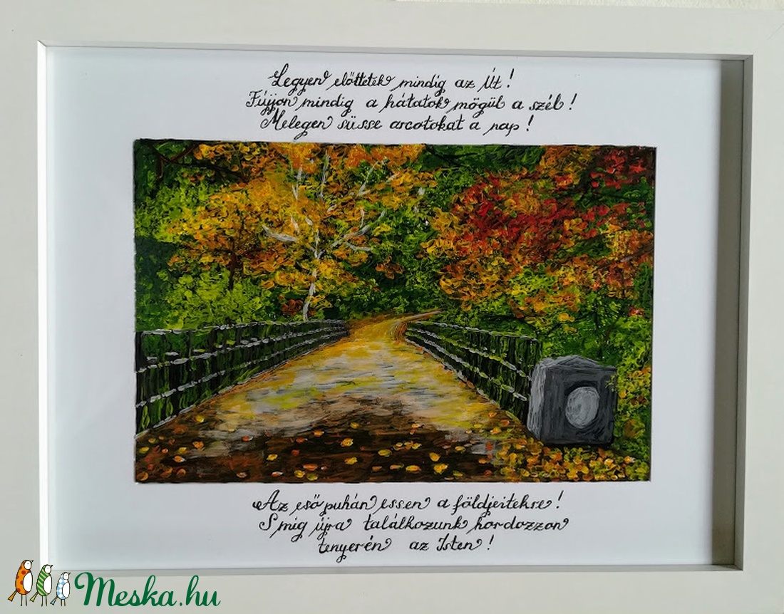 Őszi varázs./Az ősz színei./Üvegre festett kép. - művészet - festmény - festmény vegyes technika - Meska.hu