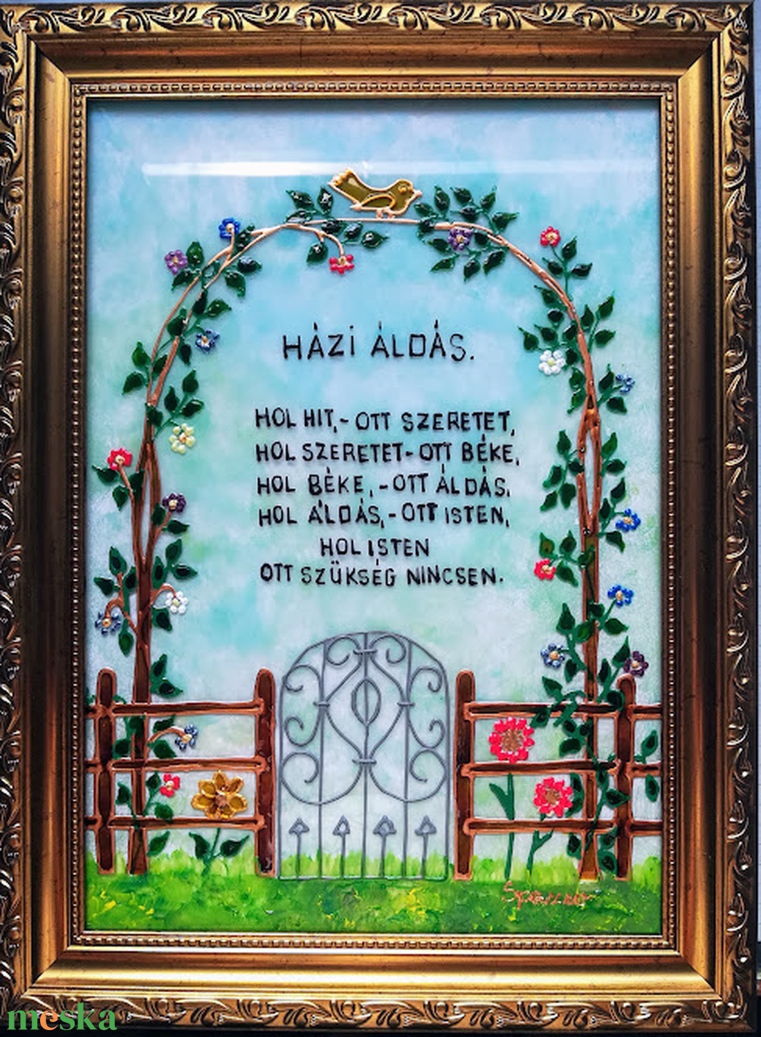 Házi Áldás. /Kapus/ Alkalomra és személyre szabható. Választható szöveggel. Népies, magyaros üvegfestmény. - otthon & életmód - vallás - házi áldás - Meska.hu Házi Áldás. /Kapus/ Alkalomra és személyre szabható. Választható szöveggel. Népies, magyaros üvegfestmény. - otthon & életmód - vallás - házi áldás - Meska.hu