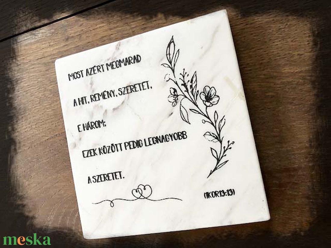 Kis márványtábla bibliai igével - otthon & életmód - vallás - házi áldás - Meska.hu