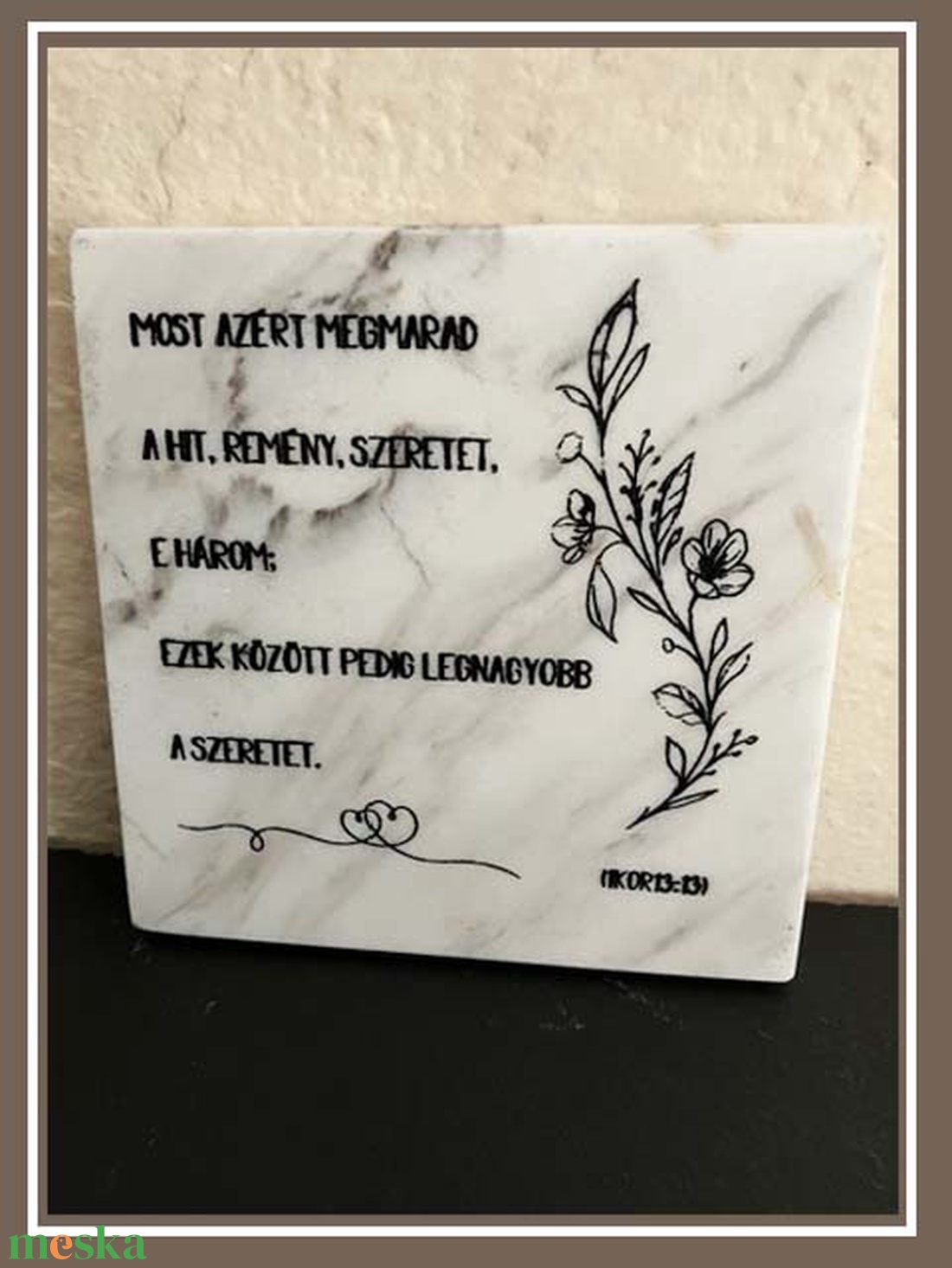 Kis márványtábla bibliai igével - otthon & életmód - vallás - házi áldás - Meska.hu