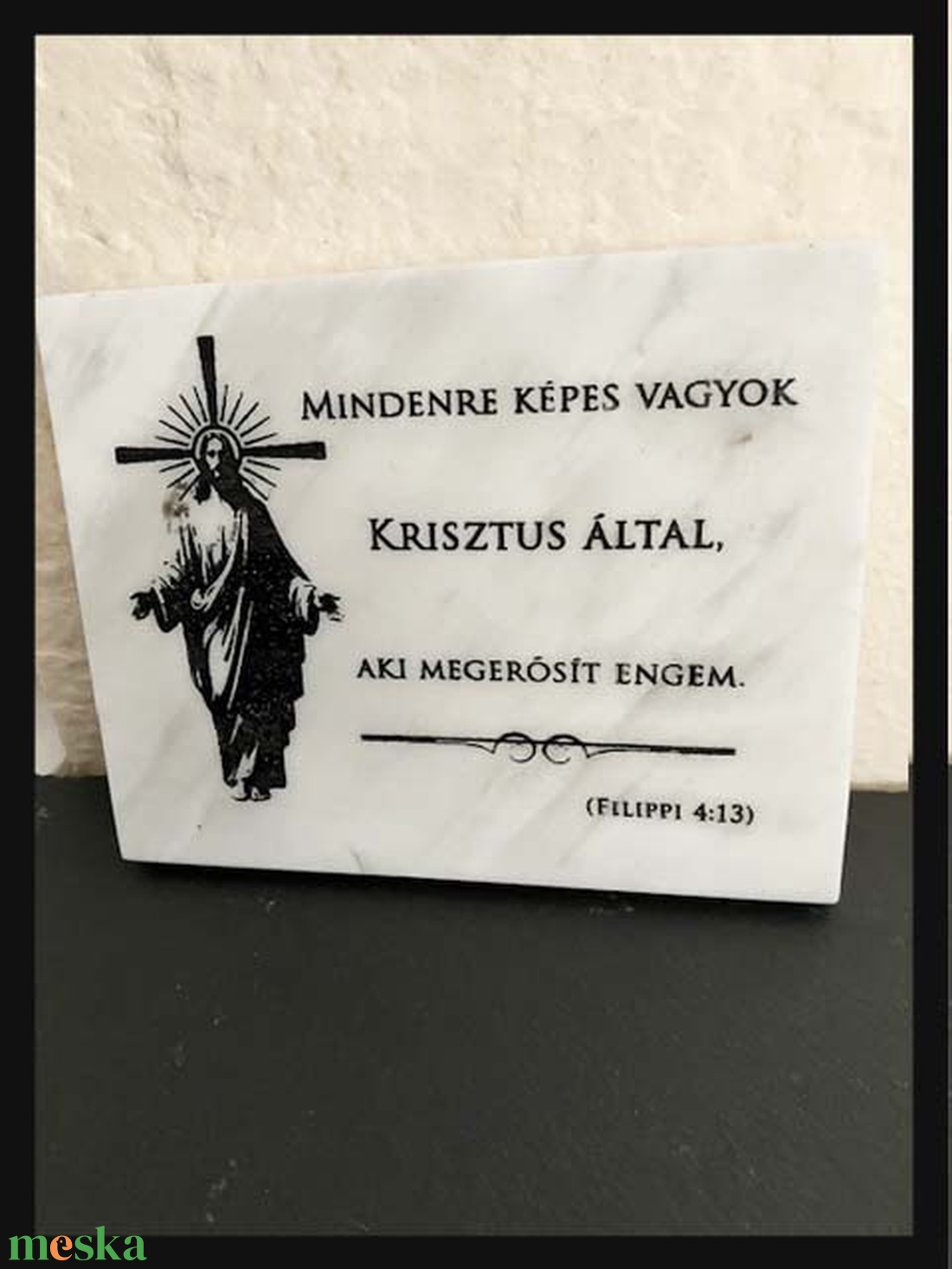 Kis márványtábla bibliai igével - otthon & életmód - vallás - házi áldás - Meska.hu