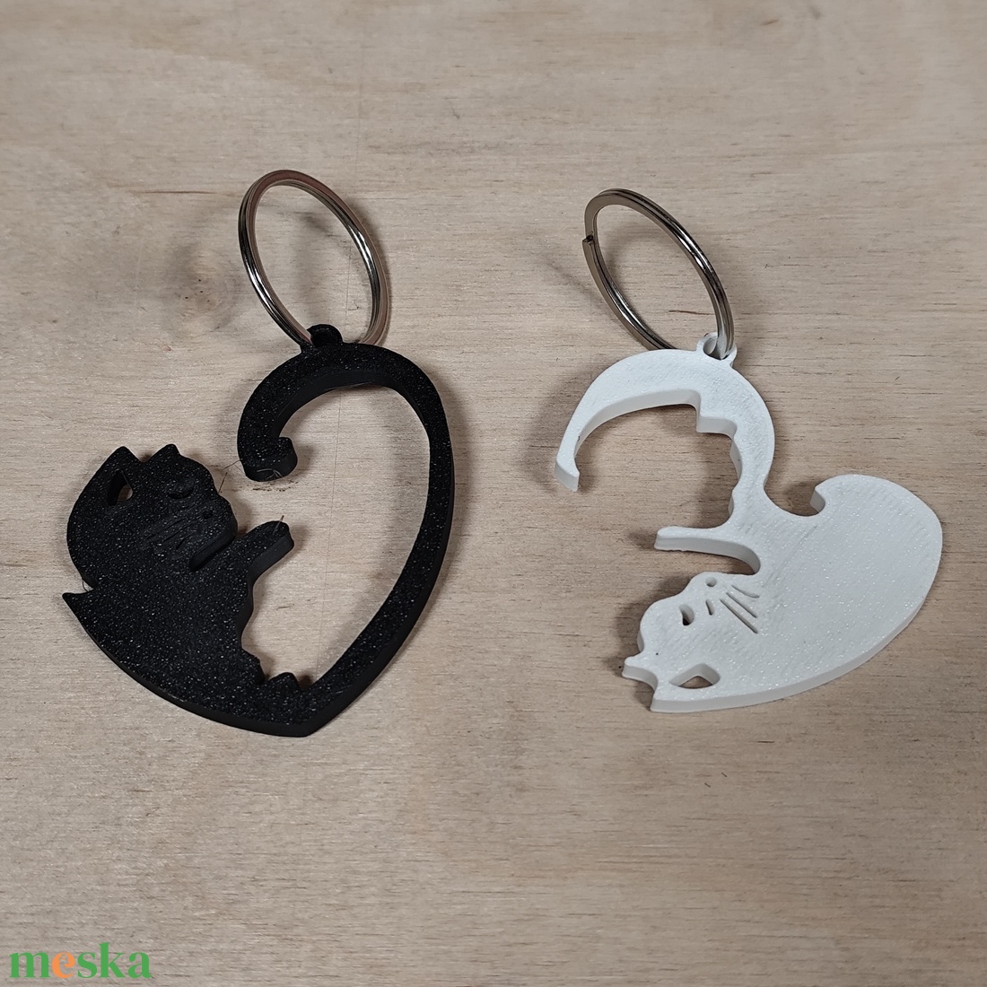 Yin�yang cica páros kulcstartó - táska & tok - kulcstartó & táskadísz - kulcstartó - Meska.hu