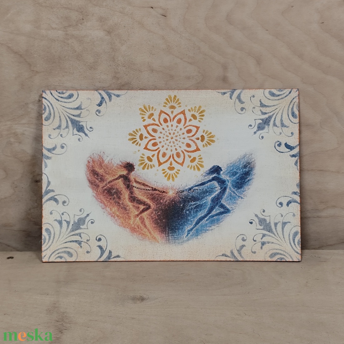 Karmikus szerelem egyedi kézzel készített kép fa alapon - otthon & életmód - dekoráció - kép & falikép - fából készült kép - Meska.hu