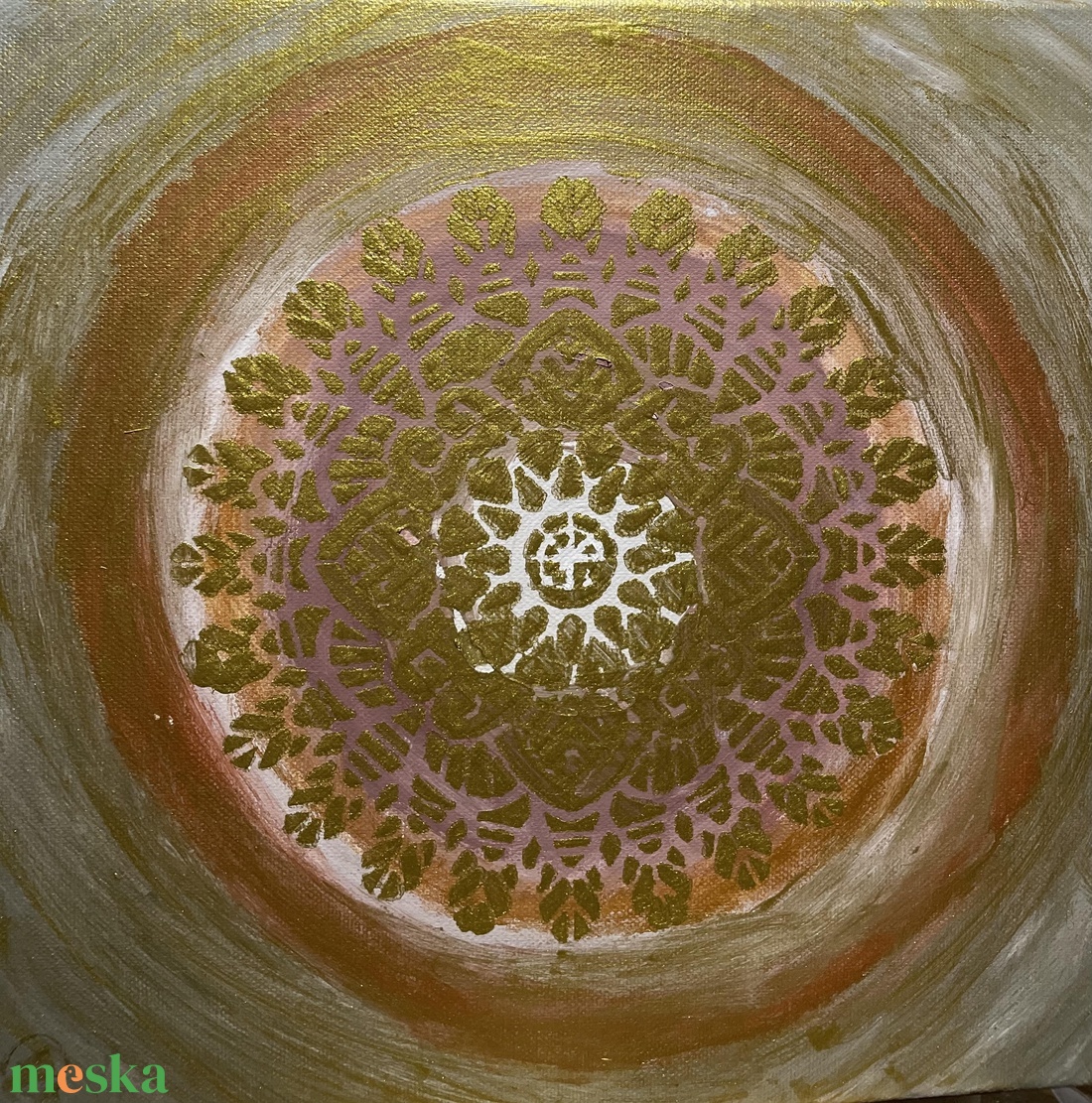 Arany mandala - művészet - festmény - akril - Meska.hu