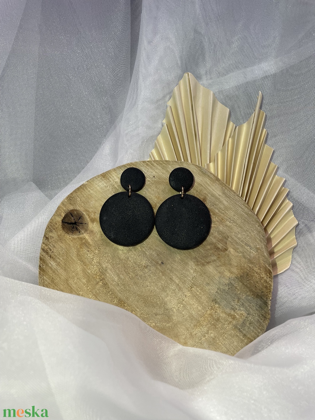 Fekete fülbevaló - ékszer - ékszerszett - Meska.hu