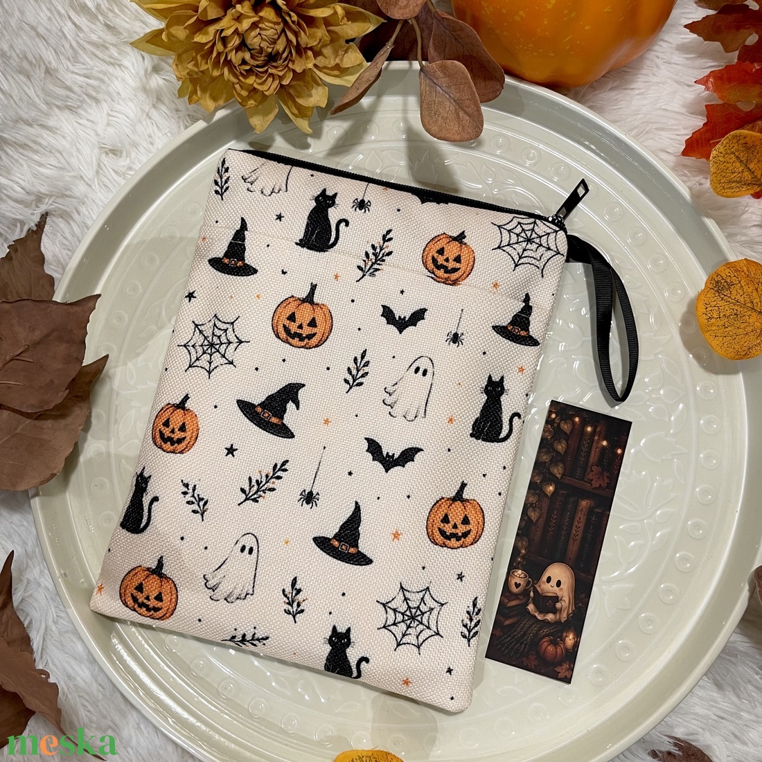 Halloween könyvtok � boszorkányos, szellemes mintával - könyv & zene - könyvtok - Meska.hu