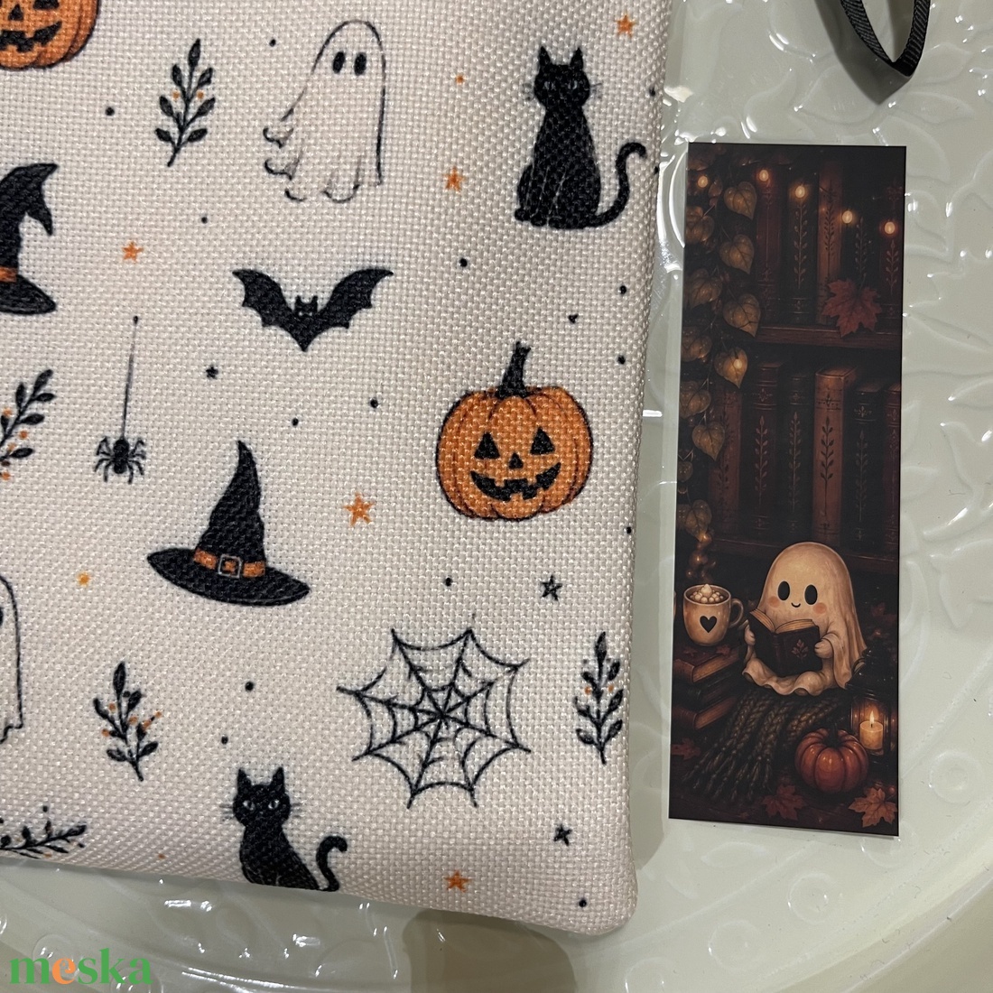 Halloween könyvtok � boszorkányos, szellemes mintával - könyv & zene - könyvtok - Meska.hu