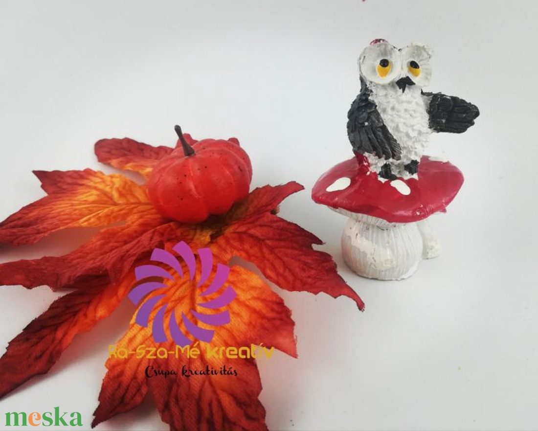 Bagoly figura gombával iii - kellékek & szerszámok - dekorációs kellékek - figurák - Meska.hu