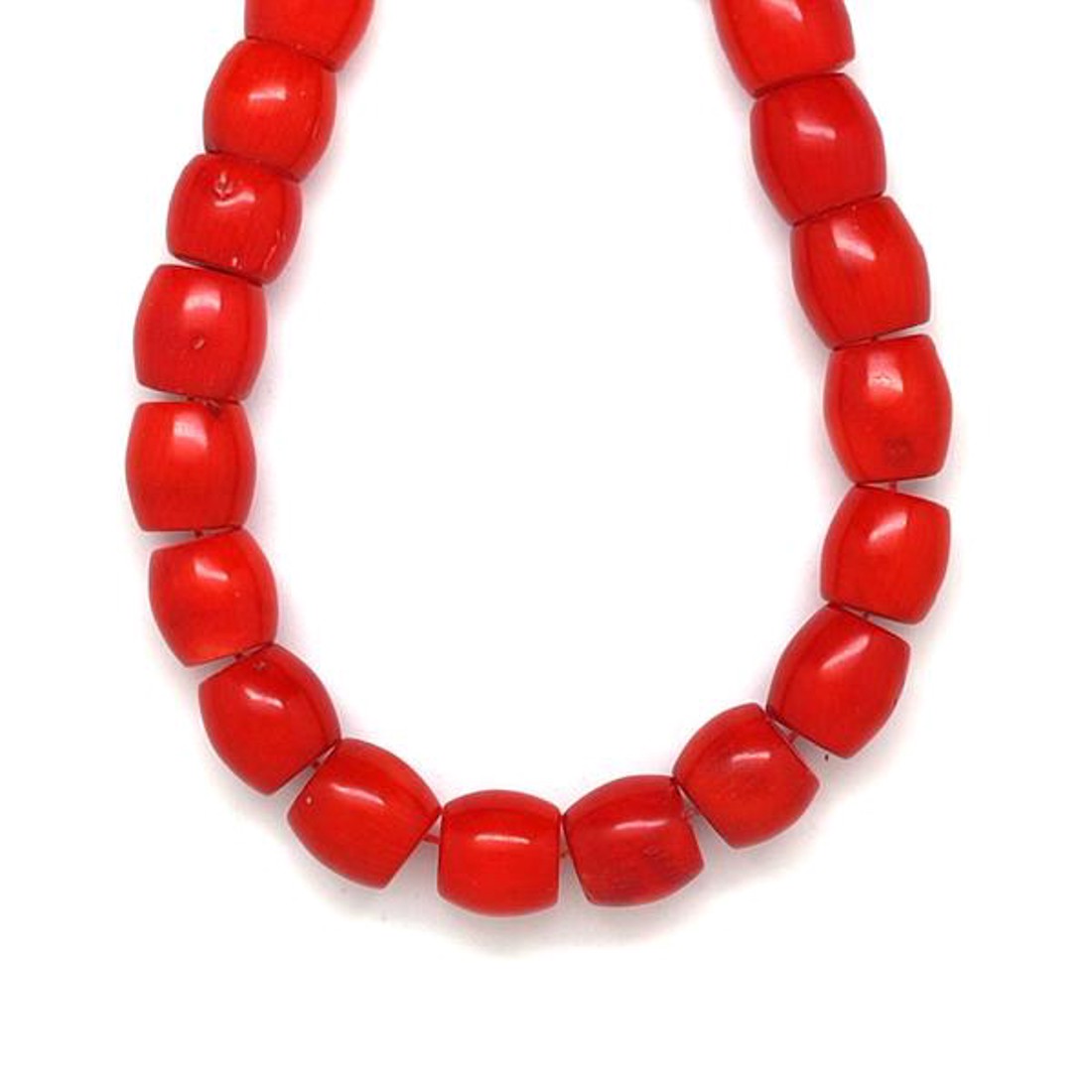 Korall szinezett hordó piros 11-13x8-14mm ékszerkészítő alapanyag (füzér) - kellékek & szerszámok - ásvány alapanyag - ásványfüzér - Meska.hu