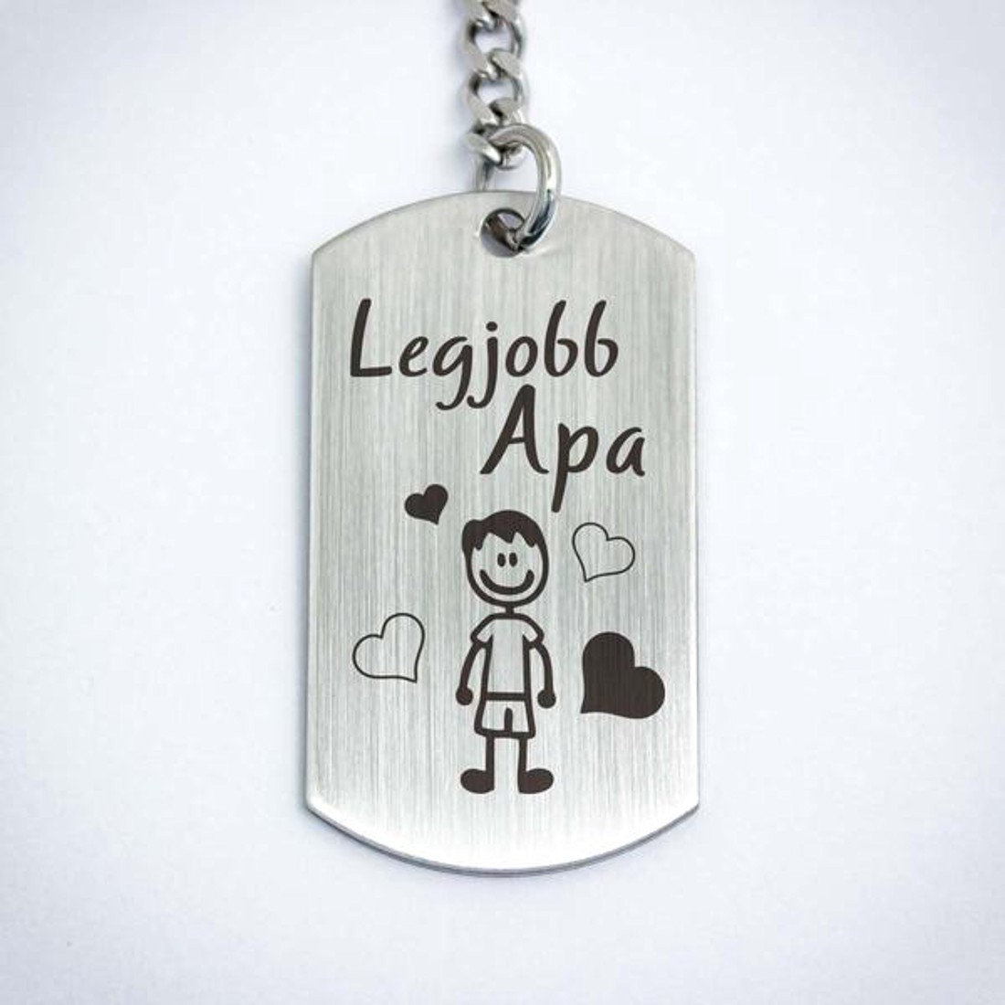 Legjobb Apa acél szögletes medálos kulcstartó - táska & tok - kulcstartó & táskadísz - kulcstartó - Meska.hu