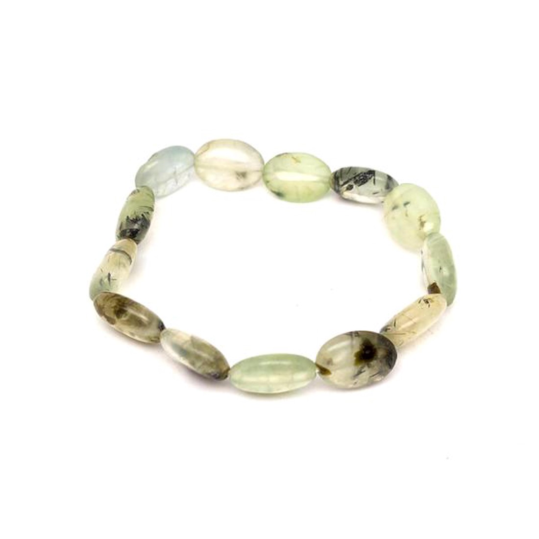 Prehnit ovális karkötő 10x14mm - ékszer - karkötő - ásványkarkötő - Meska.hu