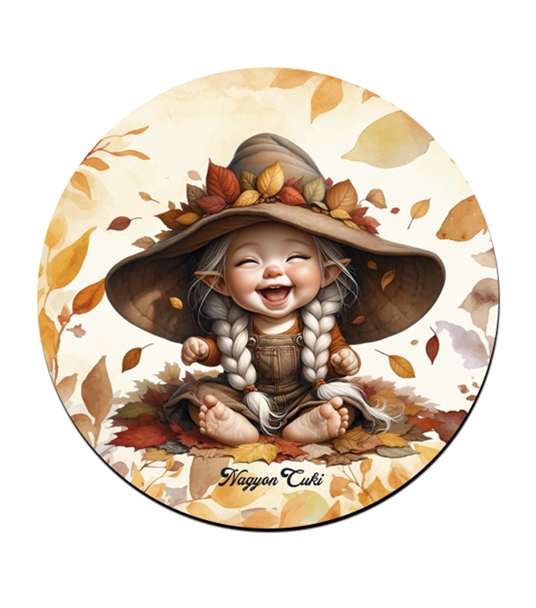 Tündéri őszi manó lány mintás bögre alátét -  - Meska.hu