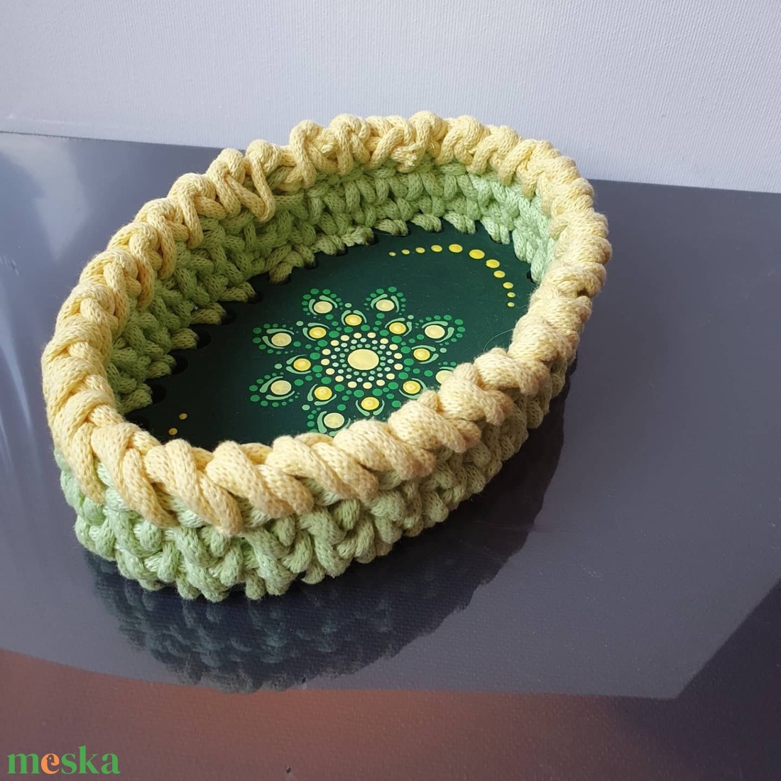 Zöld, sárga horgolt kosár mandala díszítéssel - otthon & életmód - tárolás & rendszerezés - tárolókosár - Meska.hu Zöld, sárga horgolt kosár mandala díszítéssel - otthon & életmód - tárolás & rendszerezés - tárolókosár - Meska.hu