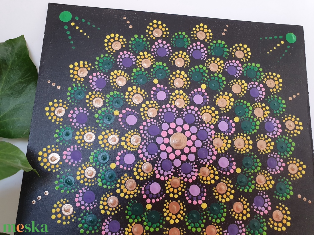 Fekete alapon zöld, sötétsárga és lila mandala - otthon & életmód - dekoráció - spiritualitás - mandala - Meska.hu Fekete alapon zöld, sötétsárga és lila mandala - otthon & életmód - dekoráció - spiritualitás - mandala - Meska.hu