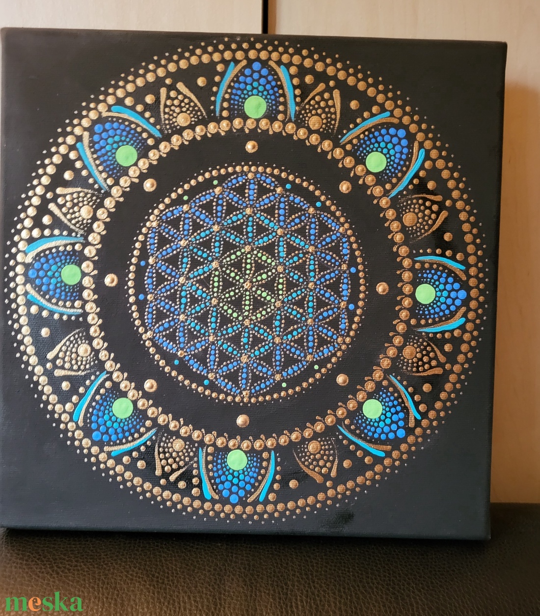 Fekete alapon antikréz és ék, zöld, türkiz színű mandala - otthon & életmód - dekoráció - spiritualitás - mandala - Meska.hu Fekete alapon antikréz és ék, zöld, türkiz színű mandala - otthon & életmód - dekoráció - spiritualitás - mandala - Meska.hu