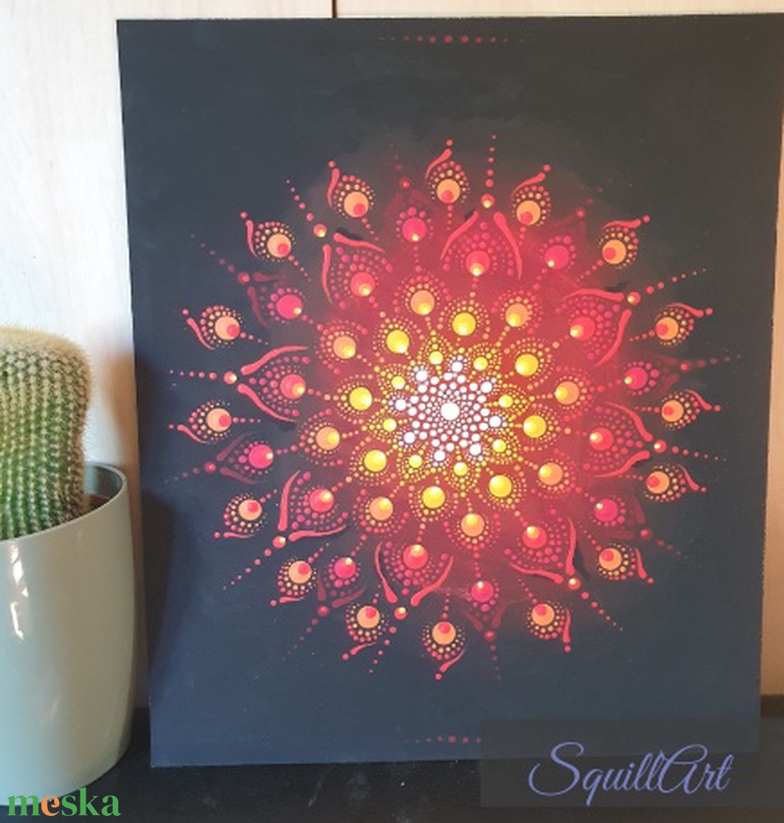Fekete alapon fehér, sárga, piros, átmenetes mandala - otthon & életmód - dekoráció - spiritualitás - mandala - Meska.hu Fekete alapon fehér, sárga, piros, átmenetes mandala - otthon & életmód - dekoráció - spiritualitás - mandala - Meska.hu