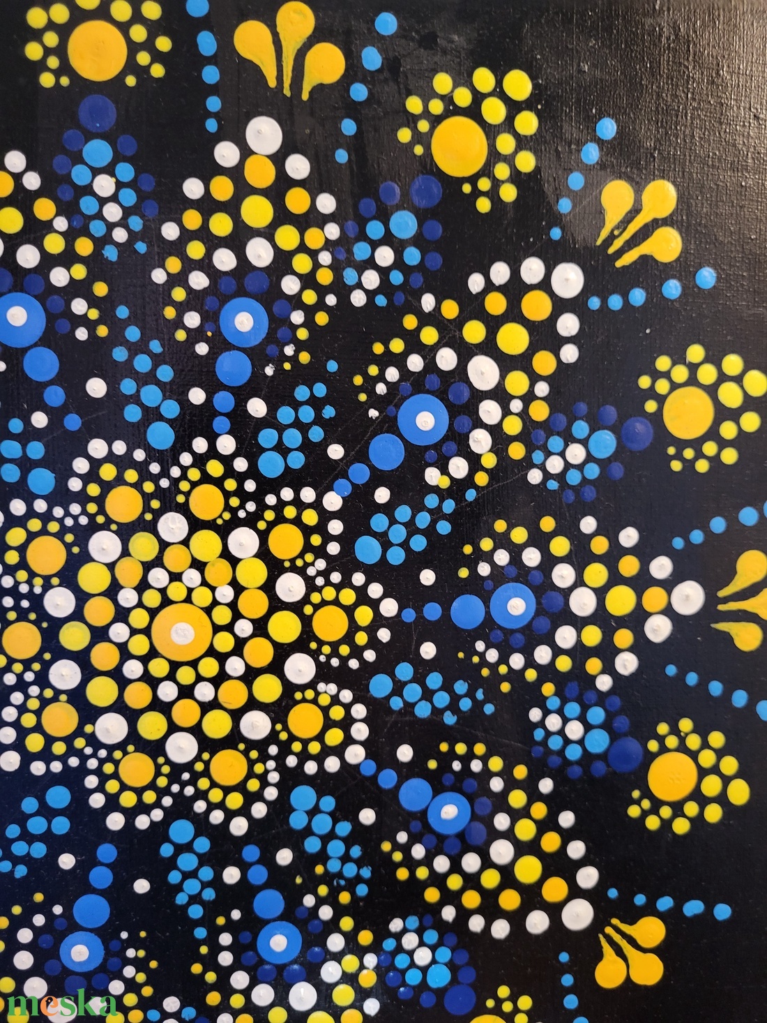 Fekete alapon kék, sárga, fehér mandala - otthon & életmód - dekoráció - spiritualitás - mandala - Meska.hu Fekete alapon kék, sárga, fehér mandala - otthon & életmód - dekoráció - spiritualitás - mandala - Meska.hu