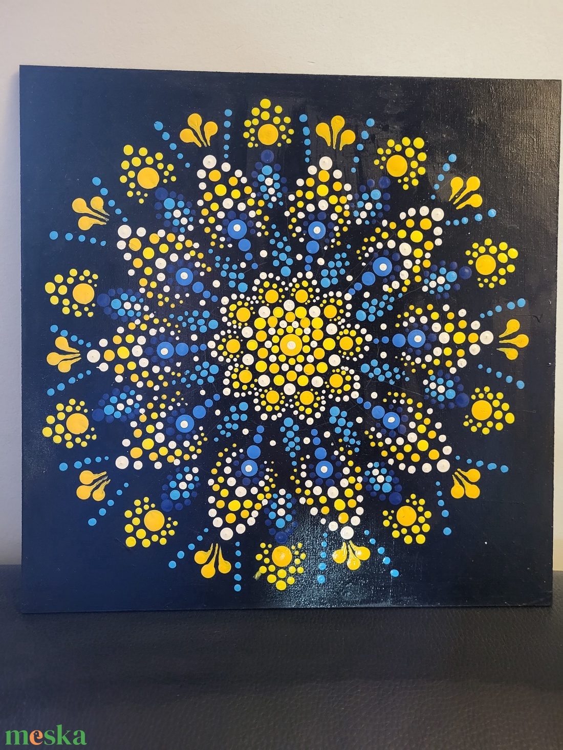 Fekete alapon kék, sárga, fehér mandala - otthon & életmód - dekoráció - spiritualitás - mandala - Meska.hu Fekete alapon kék, sárga, fehér mandala - otthon & életmód - dekoráció - spiritualitás - mandala - Meska.hu