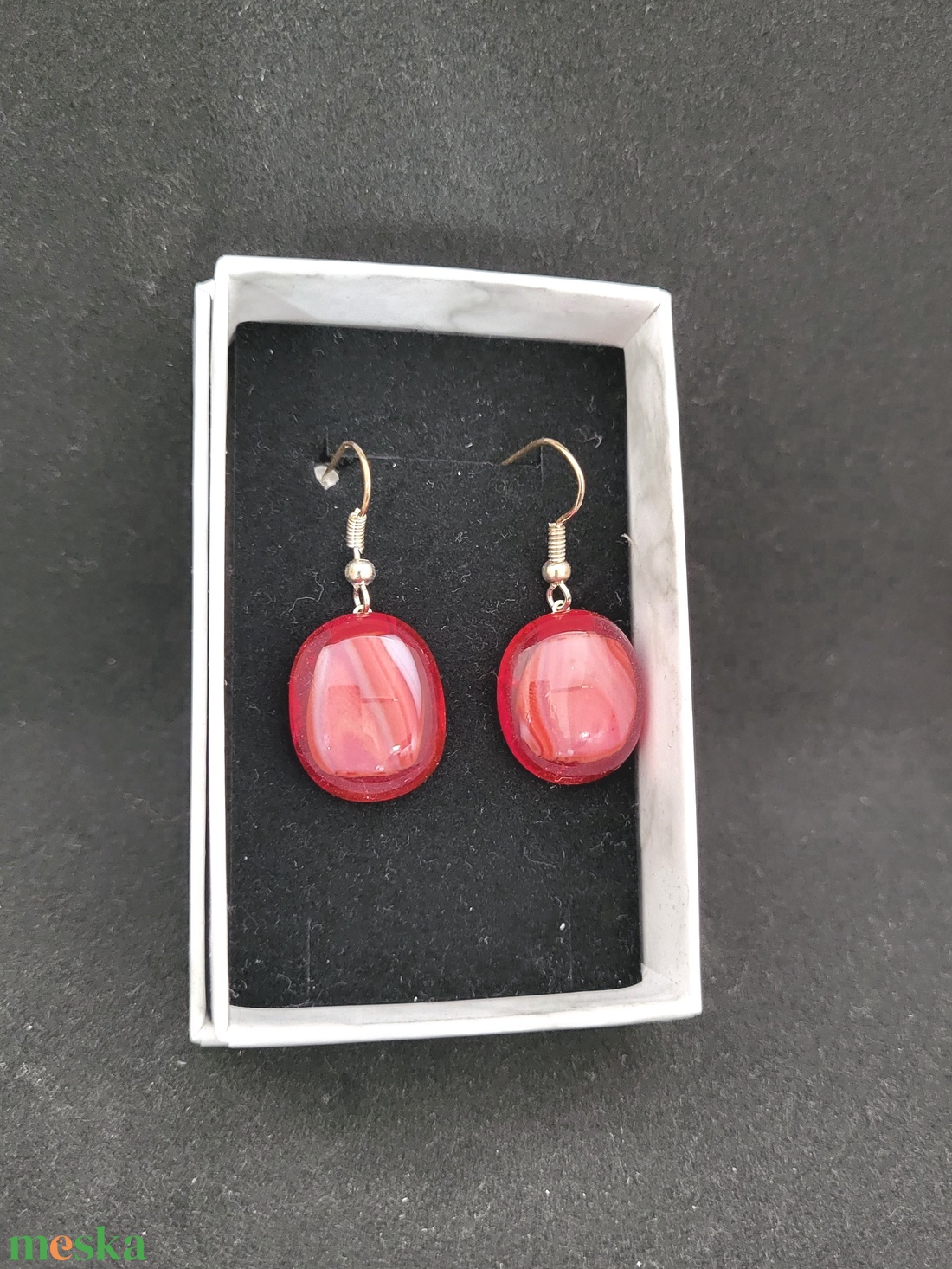 Piros üvegékszer fülbevaló - ékszer - fülbevaló - fülékszer - Meska.hu Piros üvegékszer fülbevaló - ékszer - fülbevaló - fülékszer - Meska.hu