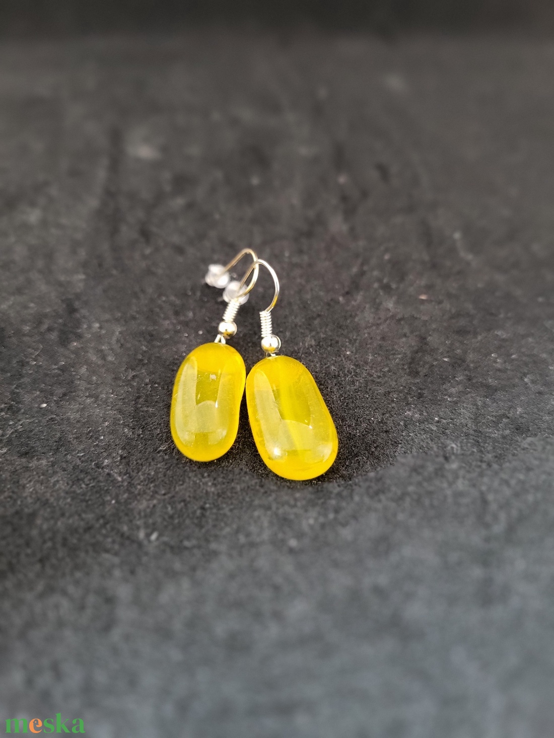 Sárga üvegékszer fülbevaló - ékszer - fülbevaló - fülékszer - Meska.hu Sárga üvegékszer fülbevaló - ékszer - fülbevaló - fülékszer - Meska.hu