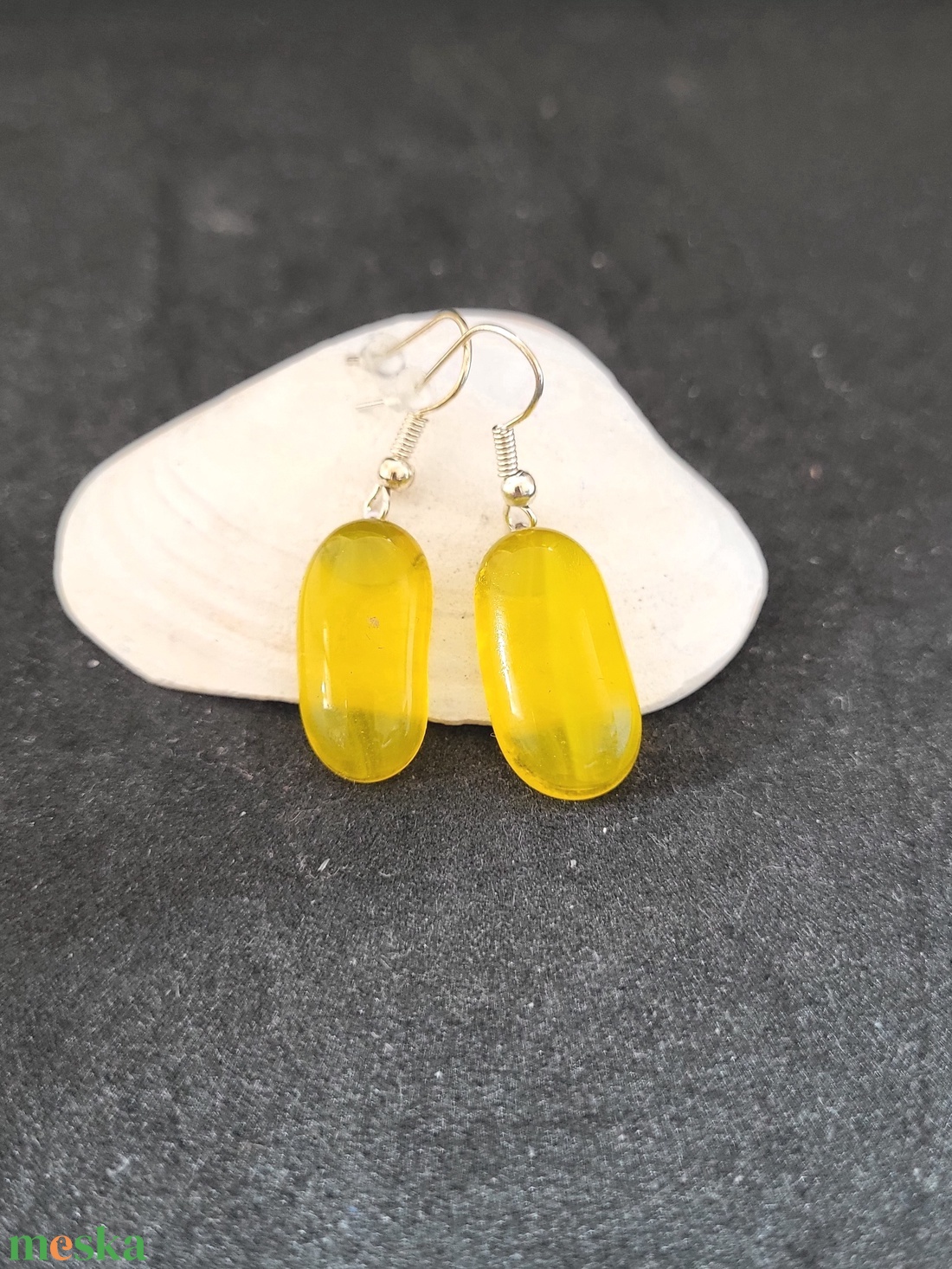 Sárga üvegékszer fülbevaló - ékszer - fülbevaló - fülékszer - Meska.hu Sárga üvegékszer fülbevaló - ékszer - fülbevaló - fülékszer - Meska.hu