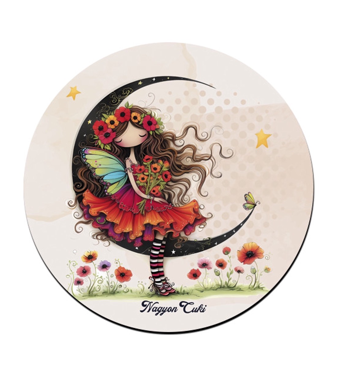 Kedves pipacs tündérlány és a hold bögre alátét -  - Meska.hu