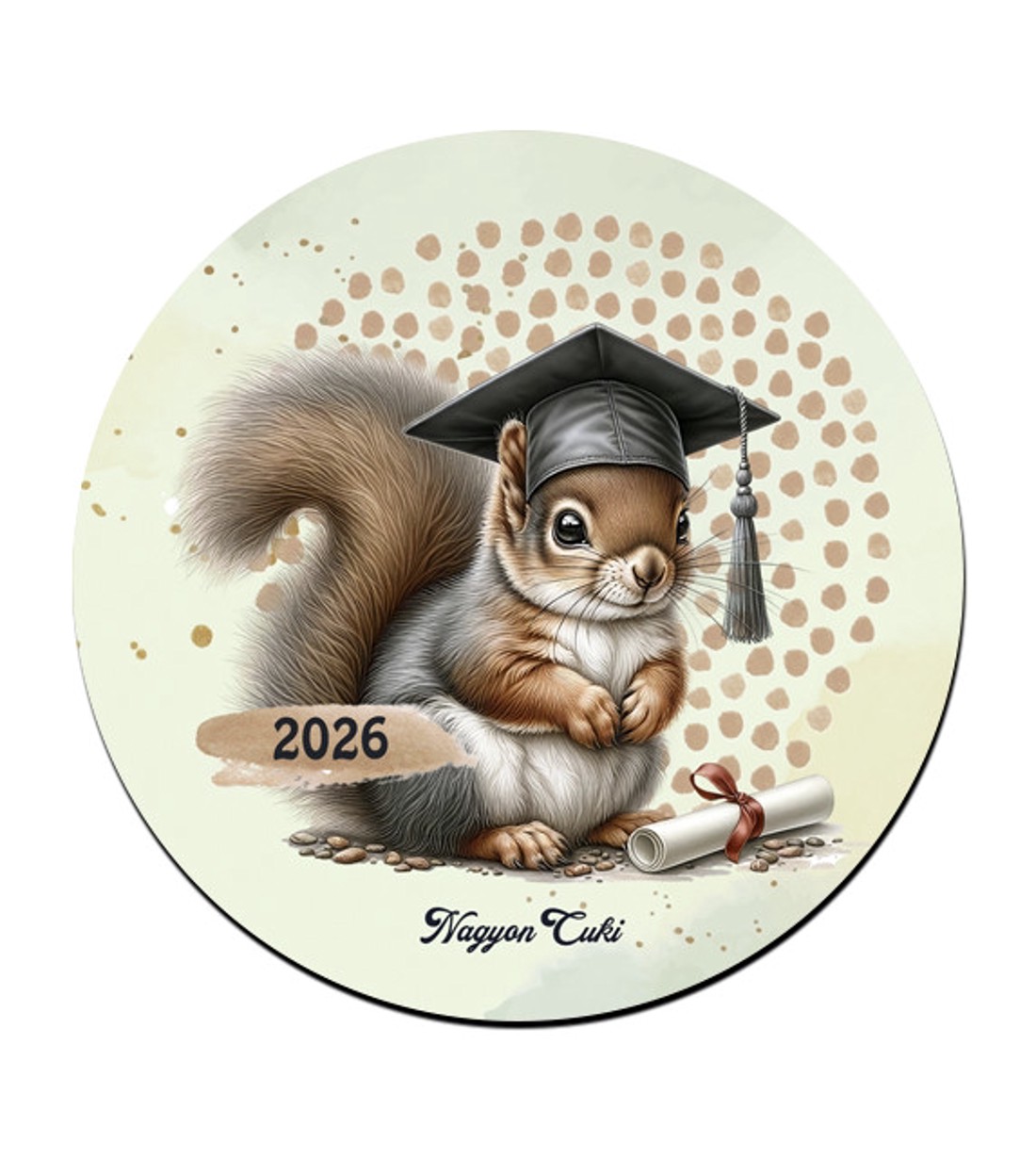 Mókus - 2026 évi Ballagásra mintás poháralátét -  - Meska.hu