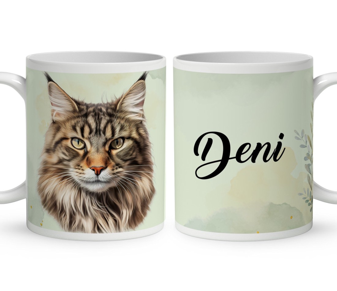 Névvel kérhető - Maine Coon macska portré mintás bögre - otthon & életmód - konyhafelszerelés, tálalás - tálalás - bögre & csésze - Meska.hu