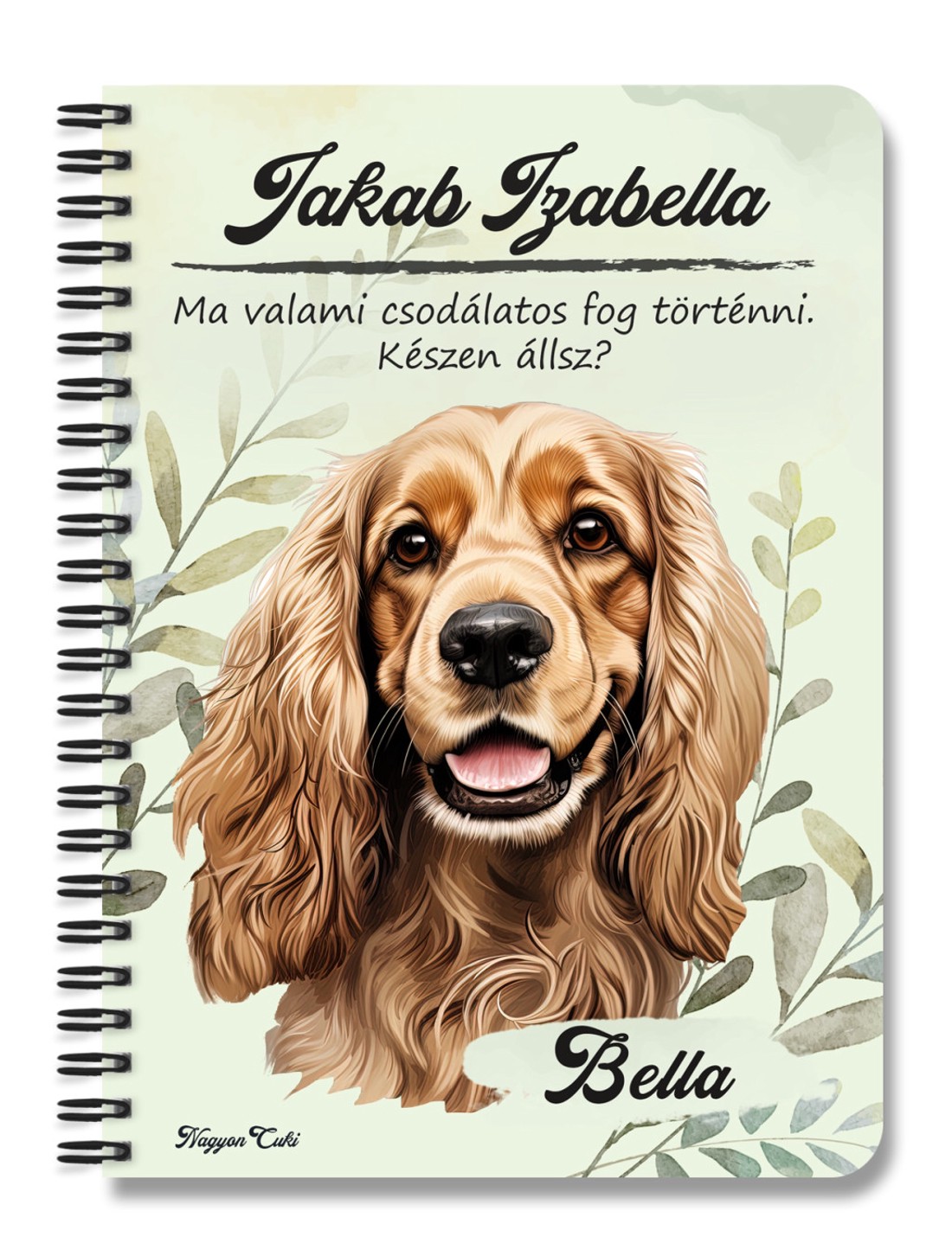 Személyre szabható - Cser Amerikai cocker spániel portré mintás A6-os füzet - otthon & életmód - papír, írószer - jegyzetfüzet & napló - Meska.hu