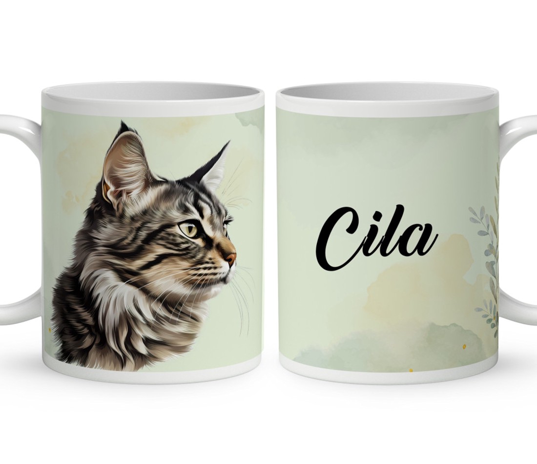Névvel kérhető - Amerikai bobtail macska portré mintás bögre - otthon & életmód - konyhafelszerelés, tálalás - tálalás - bögre & csésze - Meska.hu