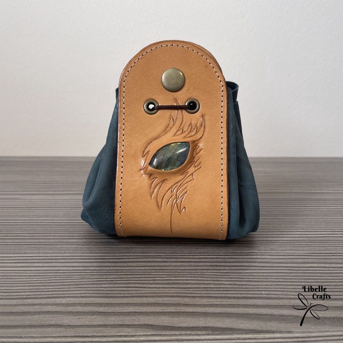 2in1 szütyő és kockatálca - labradorit sárkányszemmel - játék & sport - szerepjáték - Meska.hu