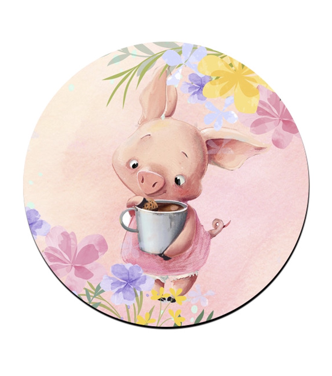 Cuki kávézós kis malac mintás bögre alátét -  - Meska.hu