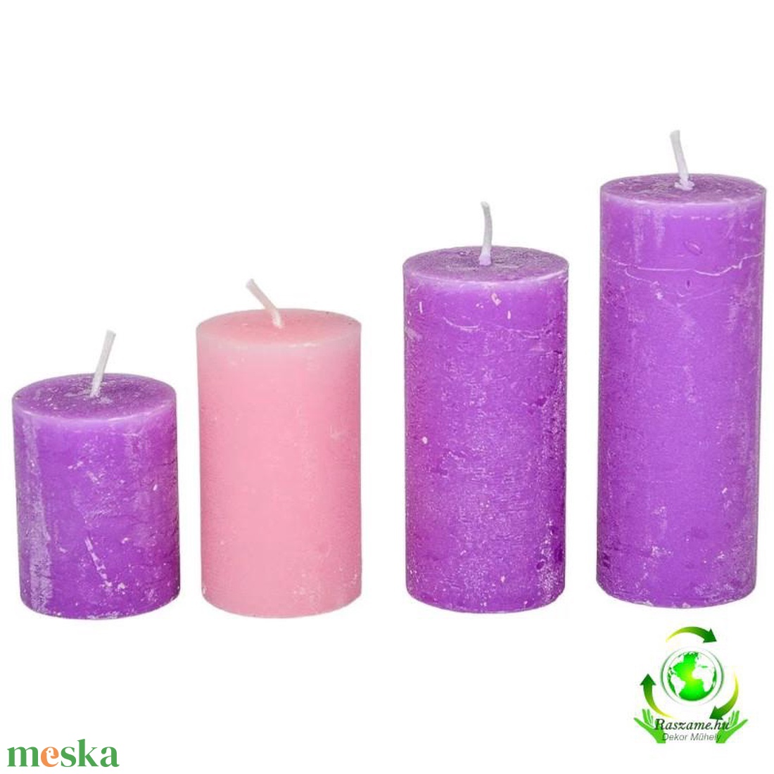 Rusztikus 40 mm lépcsős gyertya szett - 3lila 1 rózsaszín - kellékek & szerszámok - dekorációs kellékek - dekorációs gyertya - Meska.hu Rusztikus 40 mm lépcsős gyertya szett - 3lila 1 rózsaszín - kellékek & szerszámok - dekorációs kellékek - dekorációs gyertya - Meska.hu