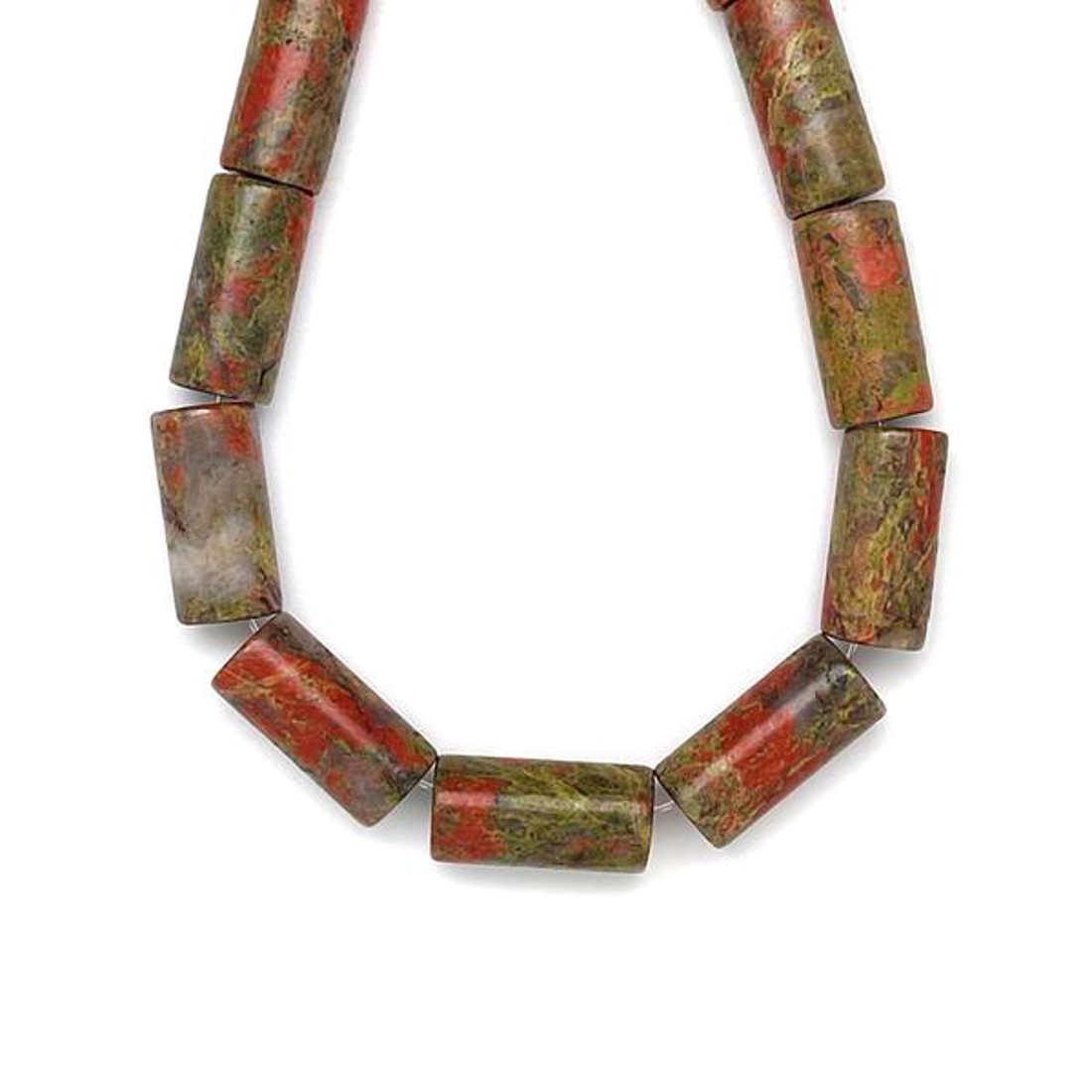 Unakit henger 10x19-20mm ékszerkészítő alapanyag (füzér) - kellékek & szerszámok - ásvány alapanyag - ásványfüzér - Meska.hu