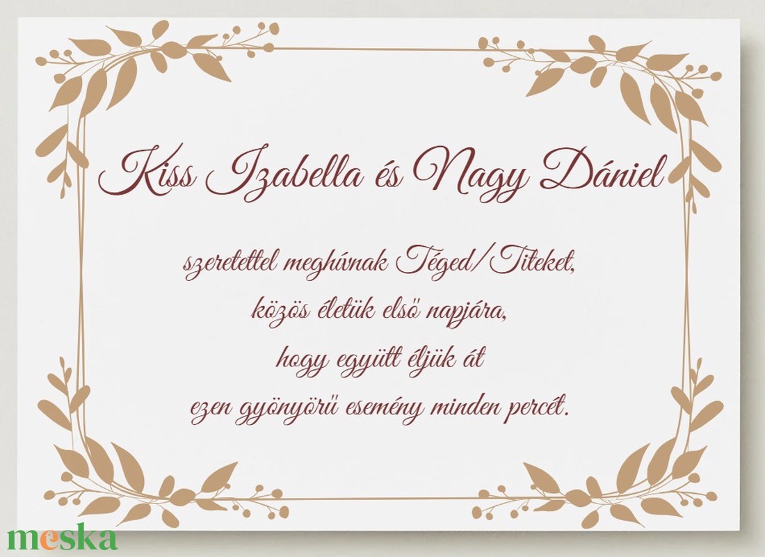 Esküvői meghívó, személyre szabható grafika (igény szerint nyomtatás) - esküvő - meghívó & kártya - digitális meghívók - Meska.hu
