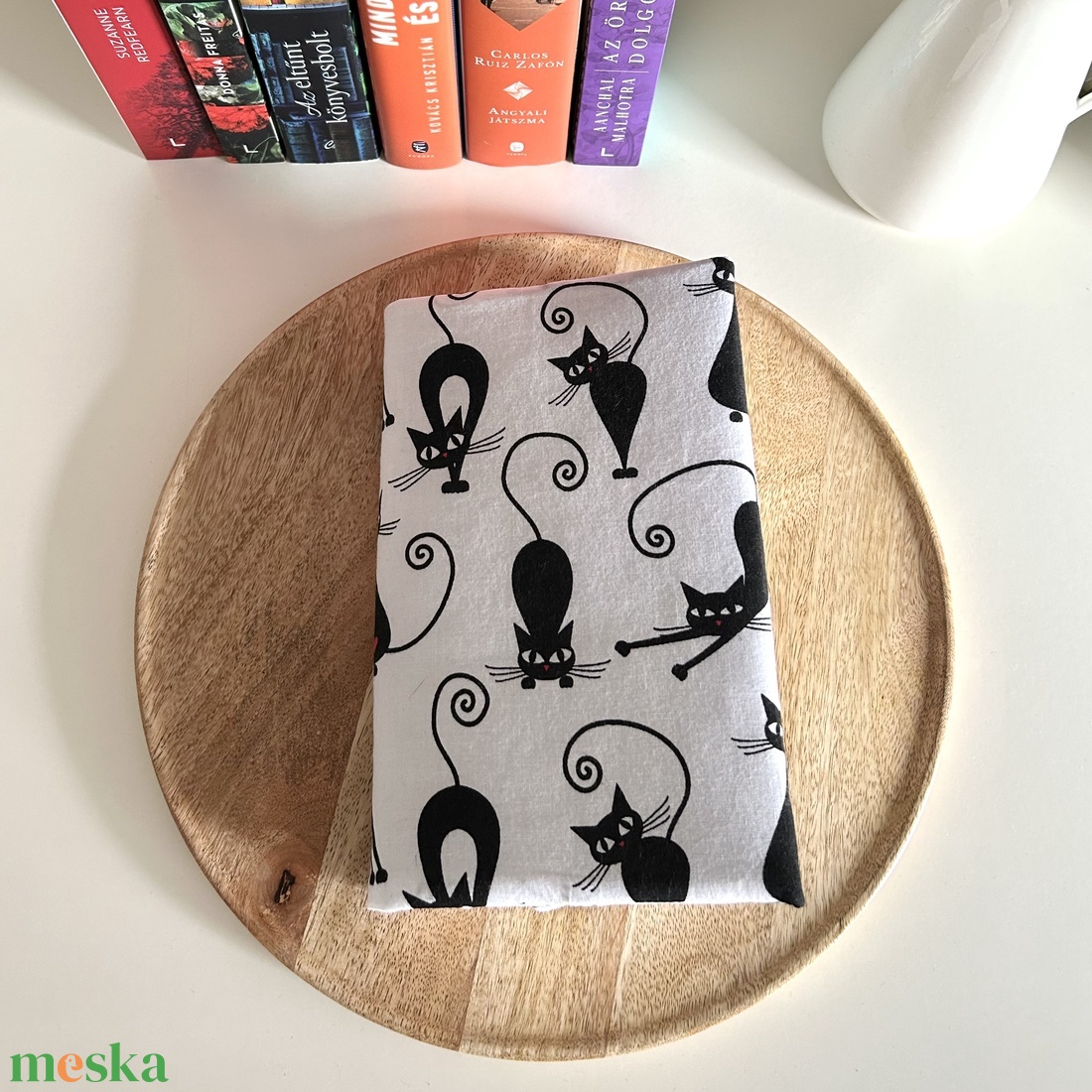 Black cat védőborító S méret - könyv & zene - könyvtok - Meska.hu