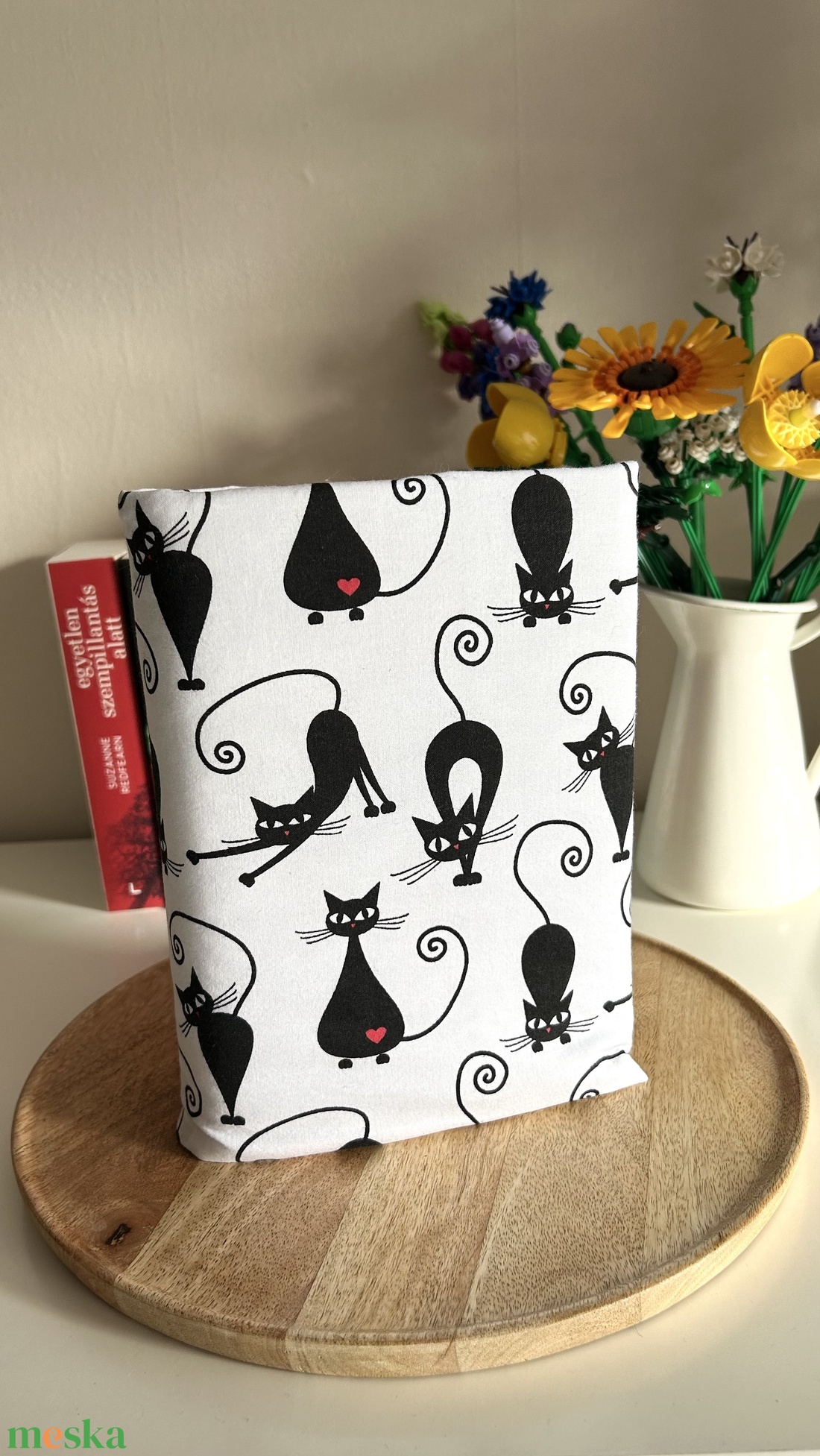  Black cat védőborító M méret - könyv & zene - könyvtok - Meska.hu