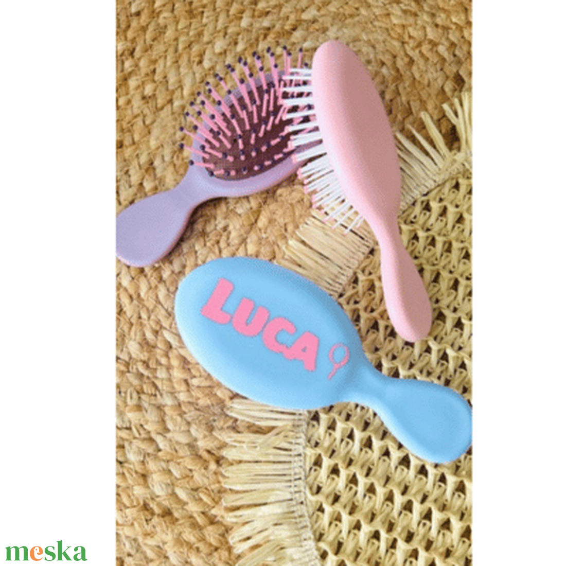 Gyerek hajkefe egyedi névvel és ovis jellel - ruha & divat - hajdísz & hajcsat - hajdísz - Meska.hu