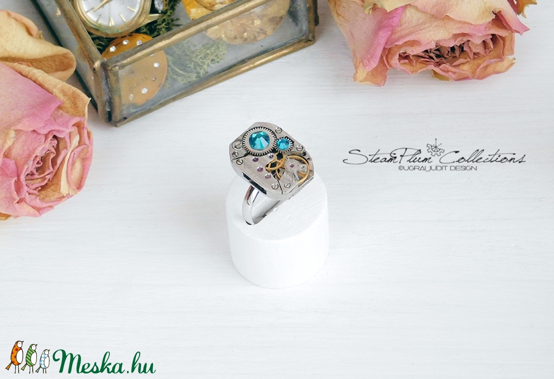 Miss Elza Withlock - gyűrű swarovski kövekkel díszítve - ékszer - gyűrű - statement gyűrű - Meska.hu