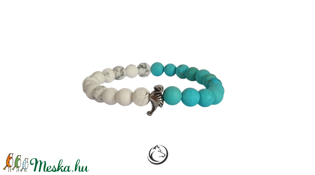 Flamingo howlit-türkinit női ásvány karkötő - ékszer - karkötő - Meska.hu