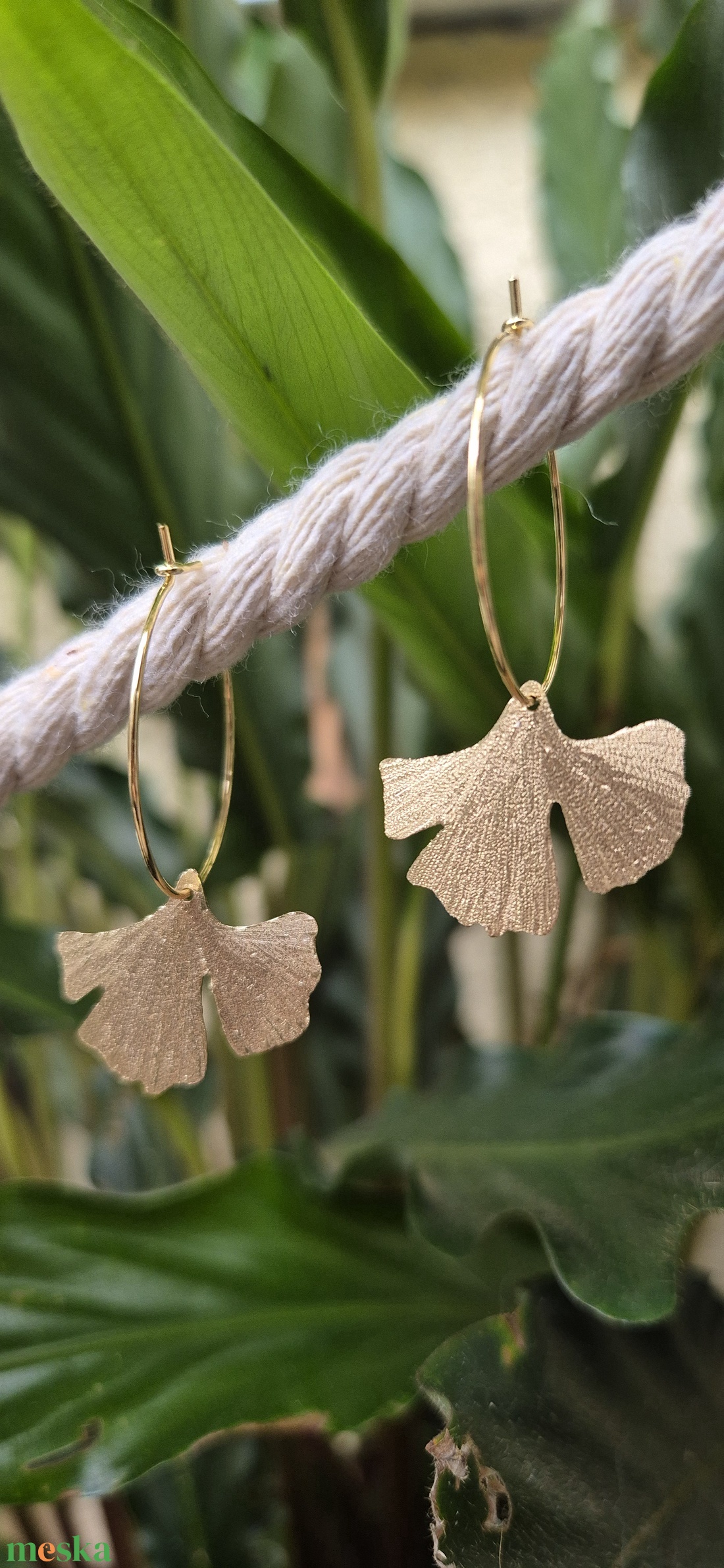 Ginkgo biloba fülbevaló - ékszer - fülbevaló - lógó fülbevaló - Meska.hu