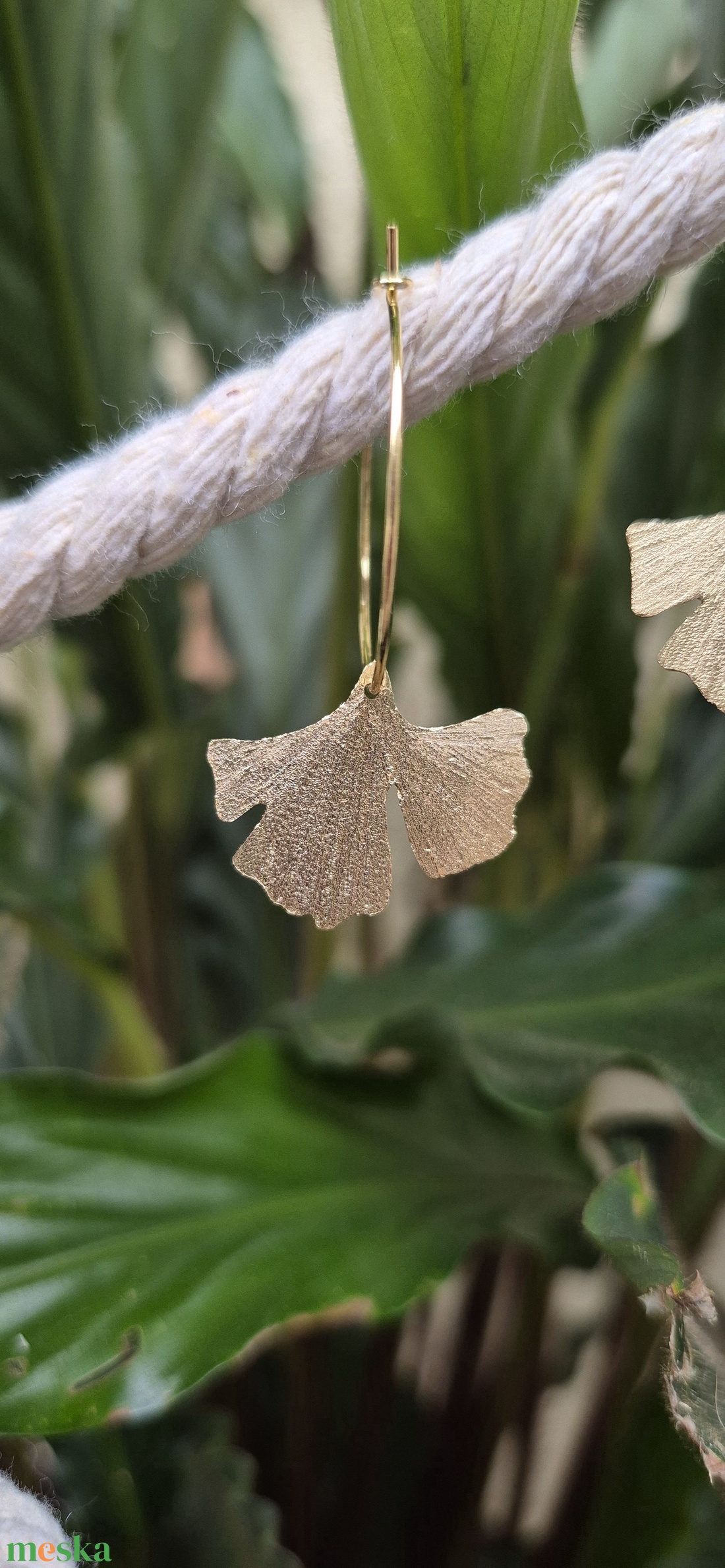 Ginkgo biloba fülbevaló - ékszer - fülbevaló - lógó fülbevaló - Meska.hu