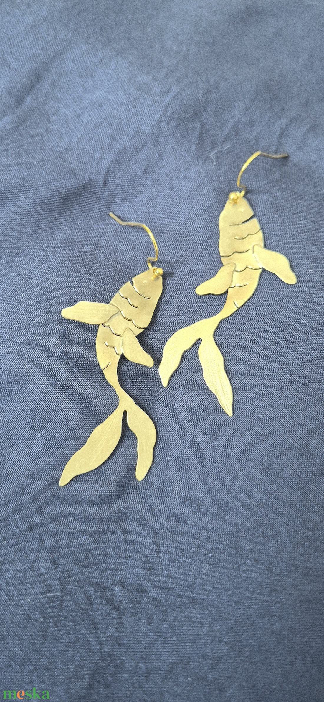 Halak sárgaréz fülbevaló - ékszer - fülbevaló - lógó fülbevaló - Meska.hu
